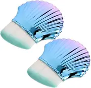 Beatifufu 2x Nail Dust Brush Set Makeup Blush Brush for Cleaning Small Powder Brush for Loose Powder Non-slip Handle Design for Travel