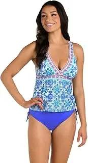 [24th & Ocean] Women's Every Which Way Stripped Blouson Tankini Top
