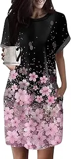 [Generic] Cyber Monday Deals Today,Flowered Dresses for Women 2024,Wedding Guest Dress Summer Pink Mini Dress Petite Maxi Dresses Summer Dress Long Womens Short Summer Dresses(45-Wine,XXL)