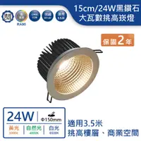 在飛比找蝦皮商城優惠-【舞光.LED】15cm/24W黑鑽石挑高大瓦數崁燈(黃光/