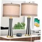27.4''Table Lamps for Living Room Set of 2，3-Way Dimmable Modern Glass Bedside
