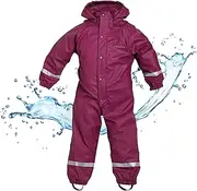 [BMS] Snowsuit and Weather Suit for Children with Removable Fleece Jumpsuit, Also Ideal Rain Suit, 100% Waterproof, Especially Skin-friendly and Soft Skin, Oeko-Tex, purple, 128