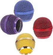 UPKOCH 4pcs Microphone Mesh Grills Replacement Mic Grill Head with Windscreen for Easy to Install Vibrant Design for Stylish Performance and Recording
