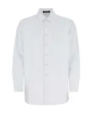 Raf Simons Logo Patch Buttoned Denim Shirt White