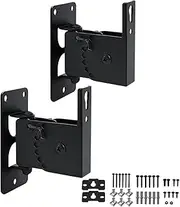 Speaker Wall Mount, Wall Speaker Mount ，All Metal Speaker Wall Mount Brackets for Small Speakers，Swivel & Tilt,Hold up to 30lbs，HD-618 (2Packs,Black)