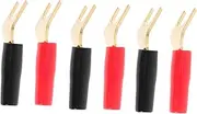 ifundom 6pcs Speaker y Fork Banana Plug Adapters Plating Connector Easy Polarity Identification