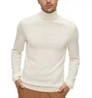 $198 Hugo Boss Men’s Musso Virgin Wool Turtleneck Sweater Open White Size M