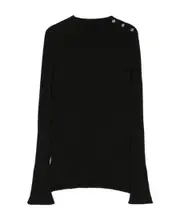 ribbed-knit wool jumper 12,10Y Black