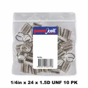 Powercoil 3534-1/4X1.5DP - Thread Inserts 1/4" x 24 x 1.5D UNF 10 Pack