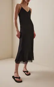 [The Row] Kolara Lace-Trimmed Silk Slip Dress