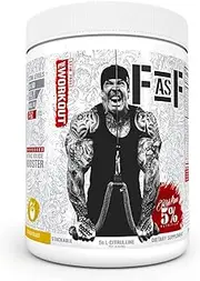 5% Nutrition Rich Piana Full AF Pre-Workout - Beach Blast Flavour | Zero Stims - Massive Pumps - Increased Blood Flow - Reduce Fatigue | GlycerSize™ - Nitrosigine® | - 25 Srvgs - 375g