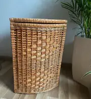 Laundry basket holder organizer wicker hamper rattan handmade boho ecofriendly