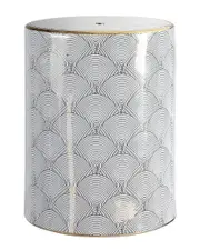 JONATHAN Y Fish Scale Modern Ceramic Garden Stool