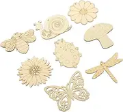 TOPPERFUN Create Your Own Decor 80pcs Spring Unfinished Wood Cutouts DIY Art Home Decor