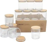 MILIVIXAY 12 Pack 10 OZ Clear Thick Glass Candle Jars with Lids - Bulk Empty Candle Jar for Making Candles - Spice, Powder Containers.