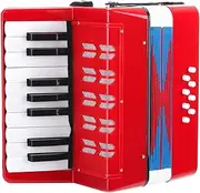 Classic Cantabile Bambino Rosseo Children's Accordion (3+ Years, 17 Note Buttons, 8 Bass, Adjustable Shoulder Strap)