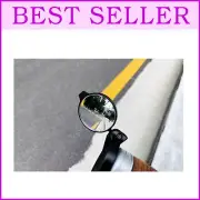 Compact Black Rearview Handlebar Mirror - 35mm Convex Glass & 360° Adjustments