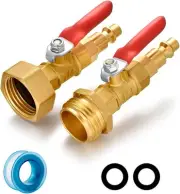 RV Winterize Blowout Adapter with 1/4" Quick Connect Plug and 3/4" 2 PCS