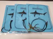 3 NJ Hand Tied 3-WAY Surf Shark 8/0 Inline Circle Hook 200# Wire Bait Rigs