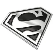 Fan Emblems DC Superman 3D Black And Chrome Car Badge - 9672-012