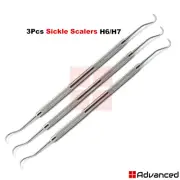 3 Pcs Periodontal Sickle Scalers H6/H7 Anterior Towner Dental Calculus Removal