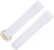 [KAVJU] FKM Fluorous Rubber Curved End For Omega Seamaster 300 Diving Stainless Fold Buckle Replacement WatchBands 20mm Strap