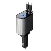 Adjustable Dual Port Retractable Car Charger USB A+C PD Fast Charging Adapter b