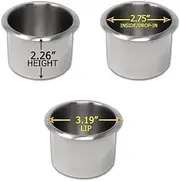 Lot of 10 Drop in Stainless Steel Poker Table Cup Holders, Fits Standard Soda Can or Beer Bottle