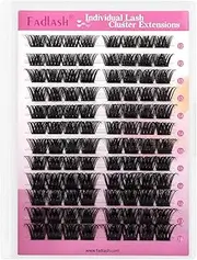 FADLASH Cluster Lashes 96 Pcs Individual Lashes Mixed Length Lash Clusters D Curl DIY Eyelash Extensions at Home Lash Extension Clusters Wispy Eyelash Clusters Large Tray (F2-0.07D,12-18mm)