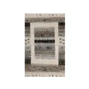 2'x3' White Modern Lori Buft Animal Figurines Wool Hand Knotted Mat Rug R91325