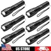 6 Pack Super-Bright LED Tactical Military LED Flashlight Torch 5 Modes Zoomable