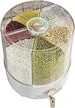 Rice Storage Container - Smart Food Dispenser, Rotating Rice Box | Visible Design Rotating Rice Storage Container, Kitchen Grain Storage Container Dispenser for Cabinets, Z