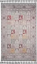 allmode homestyle şekil Turkish Prayer Rug, Grey and Red Geometric Pattern, Decorative Tassels, Living Room Carpet