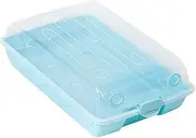 Alipis 1Pc Box Thickened Transparent Shoe Storage Box Plastic Container for Organizing Shoes Clothes Items Air Tight Dustproof Design Space Saving Blue