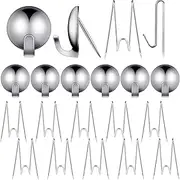 20 Pieces Metal Cubicle Hooks Fabric Panel Wall Hooks Set Cubicle Clip Pins Wall Wire Clips Push Hanger for Office Home Kitchen Home Shelf Picture Key Coat Hanging Accessories Supplies(Silver)