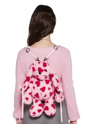 [Dolls Kill] Seeing Hearts Bunny Plush Backpack (Fairfax)