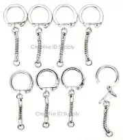 LOT 1,000 KEY CHAINS ~ SNAKE CHAIN w/ SNAP END + JUMP RING ~ Craft Findings