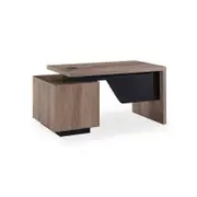 Modern Furniture KELLEN Executive Desk with Right Return 160-180cm Oak&Black