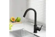 Cefito Kitchen Mixer Tap Mixer Round Sink Faucet Basin Laundry Black