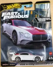 Hot Wheels Car Culture Fast & Furious 7 2018 Bentley Continental GT3 Die Cast.