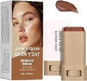 Foundation Stick Beauty Balm Serum Boosted Skin Tint, Solid Tinted Moisturizing Serum Buildable Medium-to-Full Coverage Contour Stick for Face Makeup(#02)