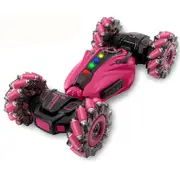 Catzon RC Stunt Car 2.4GHz Remote Control Gesture Sensor Toy Cars 360 Rotation with Cool Lights Spray Music Red
