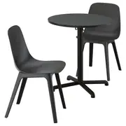STENSELE / ODGER table and 2 chairs, anthracite anthracite/anthracite, 70 cm