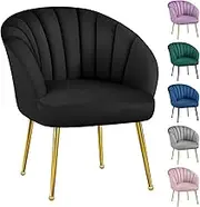 ALFORDSON Armchair with Velvet Upholstery, Leisure Occasional Accent Chair with Solid Golden Chrome Steel Legs, Nursing Lounge Sofa for Reading Dressing Bedroom Living Room, Max 180kg, Kendra Black