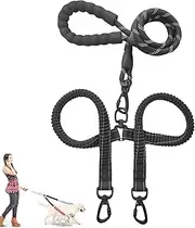 Quzente Dog Lead - 360 Swivel No Twine Double Clip Dog Lead Dog Lead,Two-Headed Comfortable Design Dog Lead for Medium Dogs