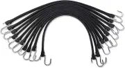 21" Rubber Bungee Cords with Hooks, Heavy Duty EPDM Bungee Cord with 150% Max St