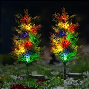 Solar Pathway Lights 2Pcs Solar Powered Christmas Lamps Pine Lights Garden Patio Lawn Pathway Landscaping Lighting