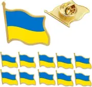 Ukraine Flag Badge Enamel Lapel Pin Flag 2.2mm x 15mm - 12 Piece Set