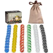 Yellow Mountain Imports 60 Pieces Translucent Chinese Checkers Glass Marbles