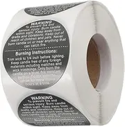 NOLITOY 500Pcs Candle Warning Stickers Safety Labels for Wax Melting Jars Self Adhesive Decals for Candle Making Suitable for Various Surfaces Easy to Use